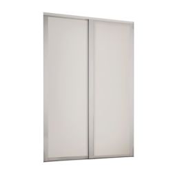 Spacepro Shaker 2-Door Sliding Wardrobe Door Kit Cashmere Frame Cashmere Panel 1145mm x 2260mm
