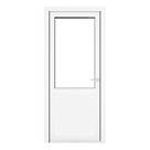 Crystal  1-Panel 1-Obscure Light Left-Hand Opening White uPVC Back Door 2090mm x 840mm