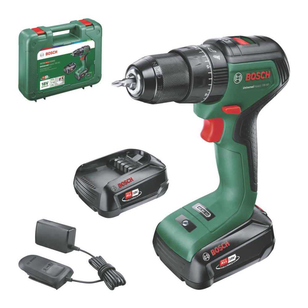 Bosch Home and Garden Cordless Combi Drill UniversalImpact 18 (without  battery, 18 Volt System, in carton packaging) 