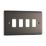 British General Nexus Metal Grid 4-Module Grid Faceplate Black Nickel