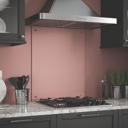 Splashback  Clear with Chrome Caps Splashback 600mm x 750mm x 6mm