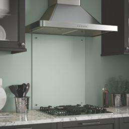 Splashback  Clear with Chrome Caps Splashback 600mm x 750mm x 6mm