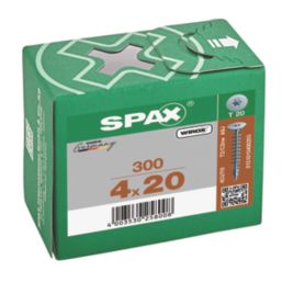 Spax  TX Flat Self Drilling Wood Screws 4mm x 20mm 300 Pack