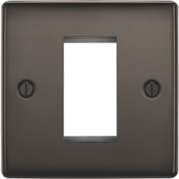 British General Nexus Metal 1-Module Modular Faceplate Black Nickel