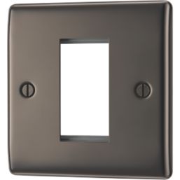 British General Nexus Metal 1-Module Modular Faceplate Black Nickel