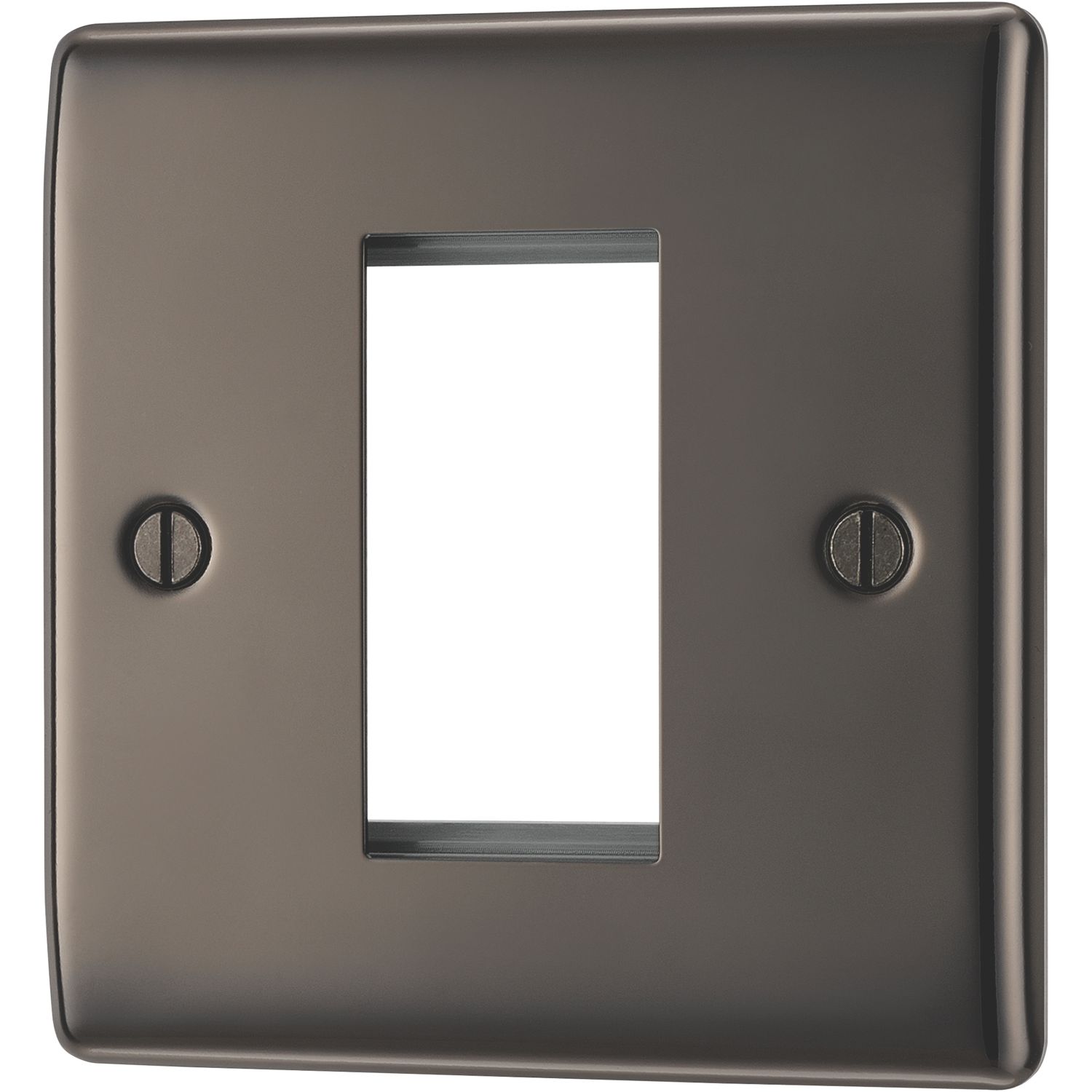 British General Nexus Metal 1-Module Modular Faceplate Black Nickel (754XF)
