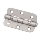 Eclipse  Satin Stainless Steel Grade 7 Fire Rated Radius Ball Bearing Hinges 76mm x 51mm 2 Pack