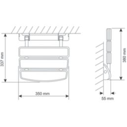 Mira Wall Mounted Shower Seat White