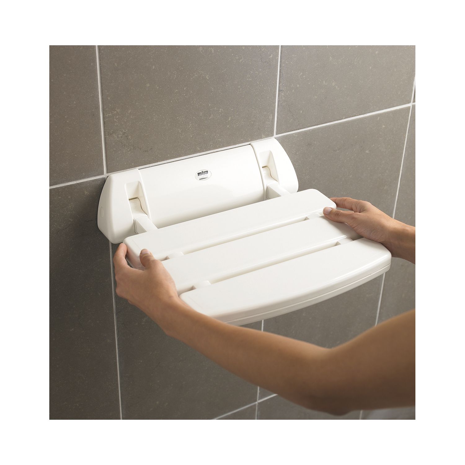 Mira Wall Mounted Shower Seat White (7559G)