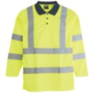 Pro RTX High Visibilty  Long Sleeve Polo Shirt Yellow Medium 40" Chest