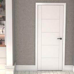 Green & Taylor  Satin Painted White Wooden Ladder Internal Fully-Finished Door 1981mm x 762mm