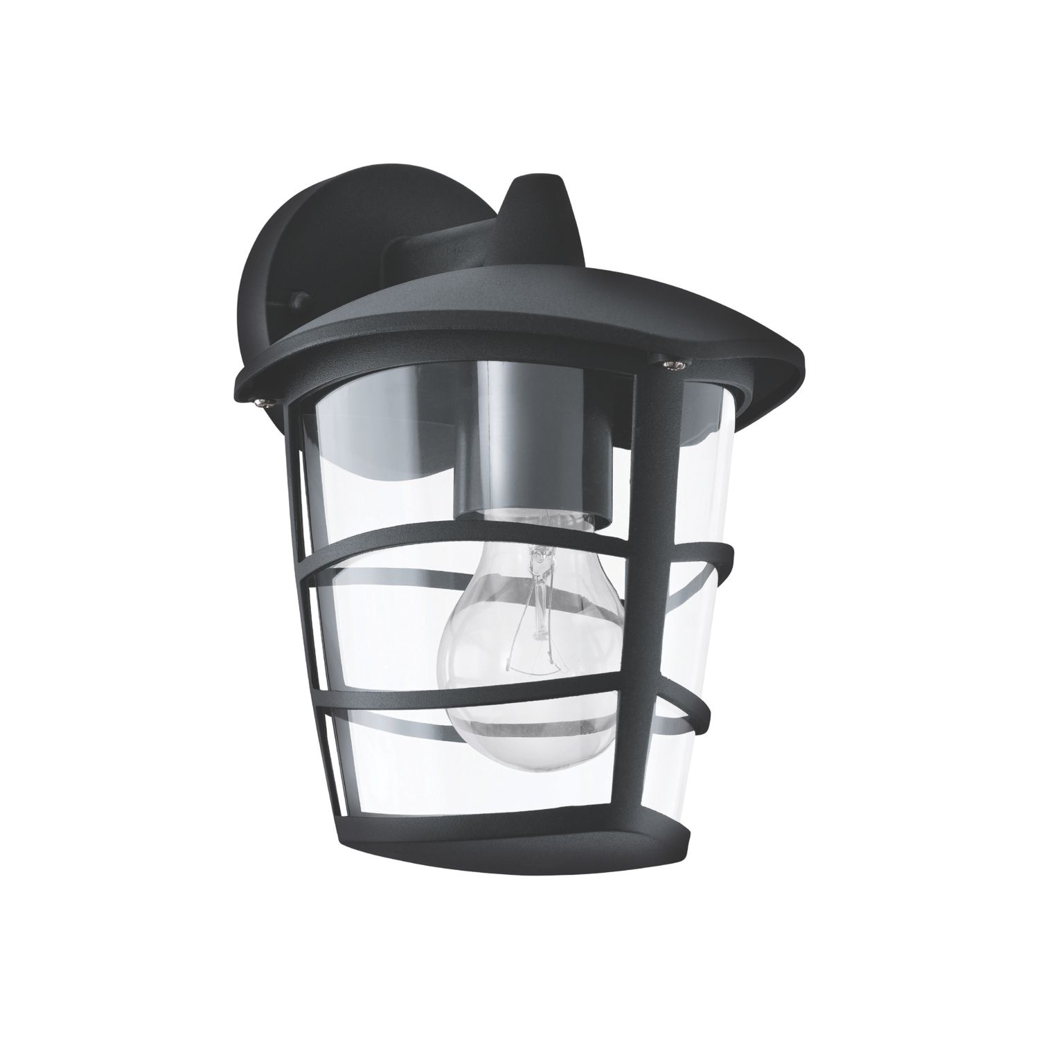 Eglo Aloria Outdoor Lantern-Style Wall Downlight Black (755CV)
