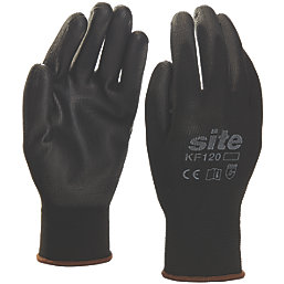 Site  PU Palm Dip Gloves Black X Large