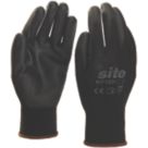 Site  PU Palm Dip Gloves Black X Large