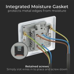 British General Nexus Metal 20A 1-Gang DP Control Switch Polished Chrome with LED