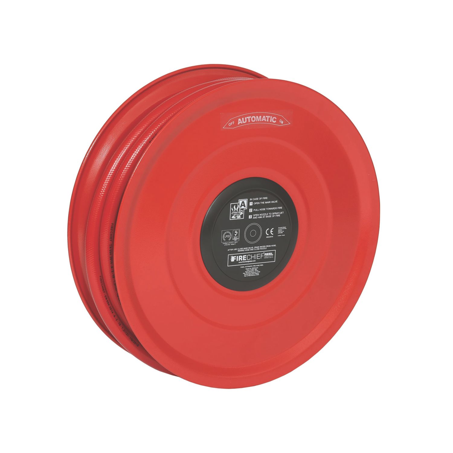 Firechief Fixed Automatic Fire Hose Reel 30m x 3/4" (19mm) Red (755FY)
