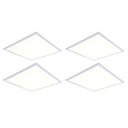4lite  Square 600mm x 600mm LED Multi Wattage Panel White 12W - 18W 2100 - 3100lm 4 Pack