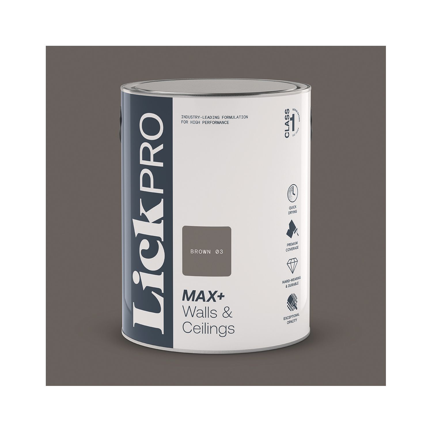 LickPro Max+ 5Ltr Brown 03 Eggshell Emulsion Paint (755JY)