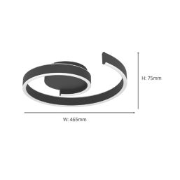Eglo Andabaia-Z LED Smart Ceiling Light Black 37W 4450lm