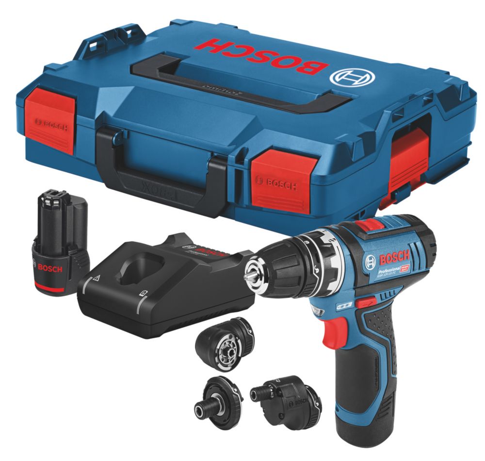 Perceuse Visseuse BOSCH PROFESSIONAL Flexiclic GSR 12V-15 FC + 2 batteries  2,0Ah + chargeur GAL 1230 CC - ADMI