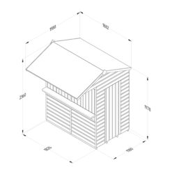 Forest  6' x 4' (Nominal) Reverse Apex Shiplap Timber Bar & Garden Store