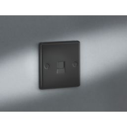 Knightsbridge  1-Gang Master Telephone Socket Matt Black with Colour-Matched Inserts