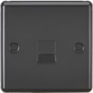 Knightsbridge  1-Gang Master Telephone Socket Matt Black with Colour-Matched Inserts