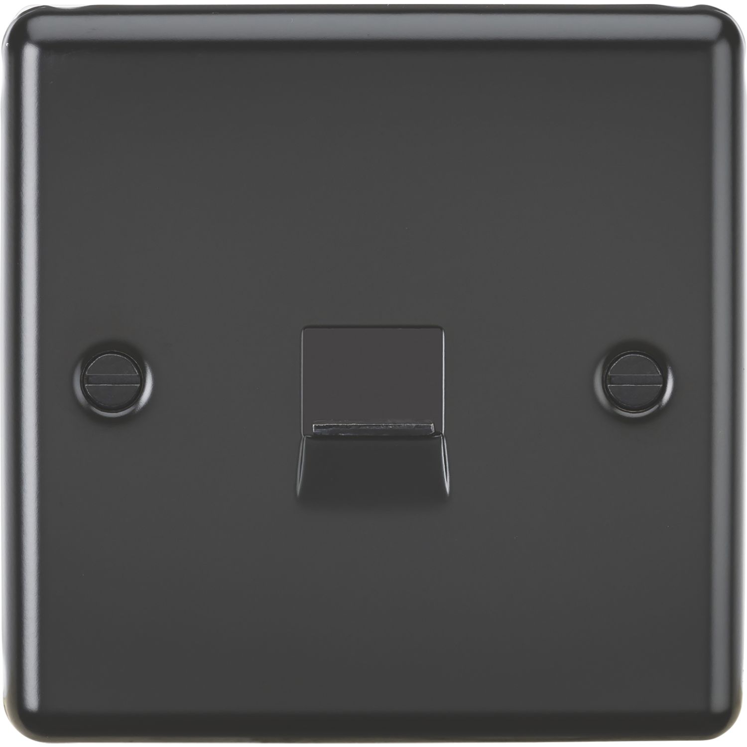 Knightsbridge 1-Gang Master Telephone Socket Matt Black with Colour-Matched Inserts (755PY)