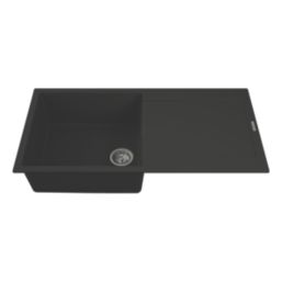 Carysil GD100L-MB 1 Bowl Granite Composite Kitchen Sink Midnight Black Reversible 1000mm x 500mm