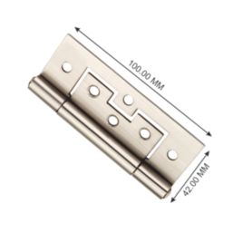 Smith & Locke Satin Nickel  Door Hinge 100mm x 42mm 2 Pack