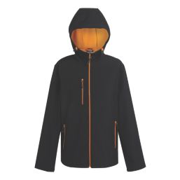 Regatta Navigate  2-Layer Hooded Jacket Black/Orange Pop X Large 43.5" Chest