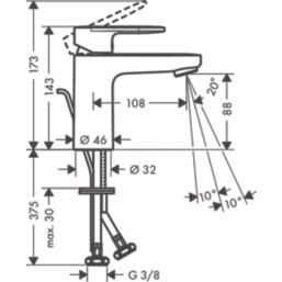 Hansgrohe Vernis Blend 100 Matt Black 143mm Cloakroom Lever Mono Basin Mixer Tap