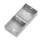 Knightsbridge  1 + 1-Gang Galvanised Steel Unfinished Back Box 35mm 5 Pack