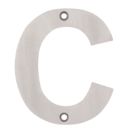 Eclipse Door Letter C Satin Stainless Steel 102mm