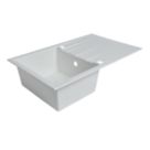 1 Bowl Plastic & Resin Kitchen Sink & Drainer White Reversible 800mm x 500mm