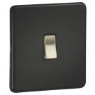 Knightsbridge  10AX 1-Gang Intermediate Switch Matt Black