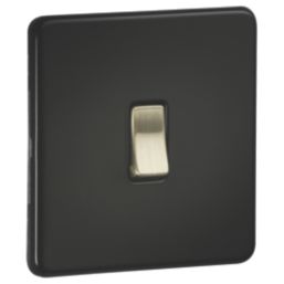 Knightsbridge  10AX 1-Gang Intermediate Switch Matt Black