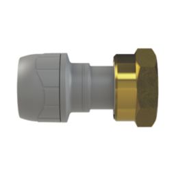 PolyPlumb Enhanced  Plastic Push-Fit Straight Tap Connector 15mm x 3/4"