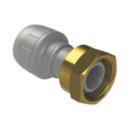 PolyPlumb Enhanced  Plastic Push-Fit Straight Tap Connector 15mm x 3/4"