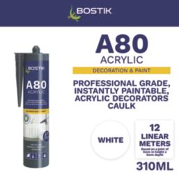Bostik Acrylic Instantly Paintable Decorators Caulk White 310ml