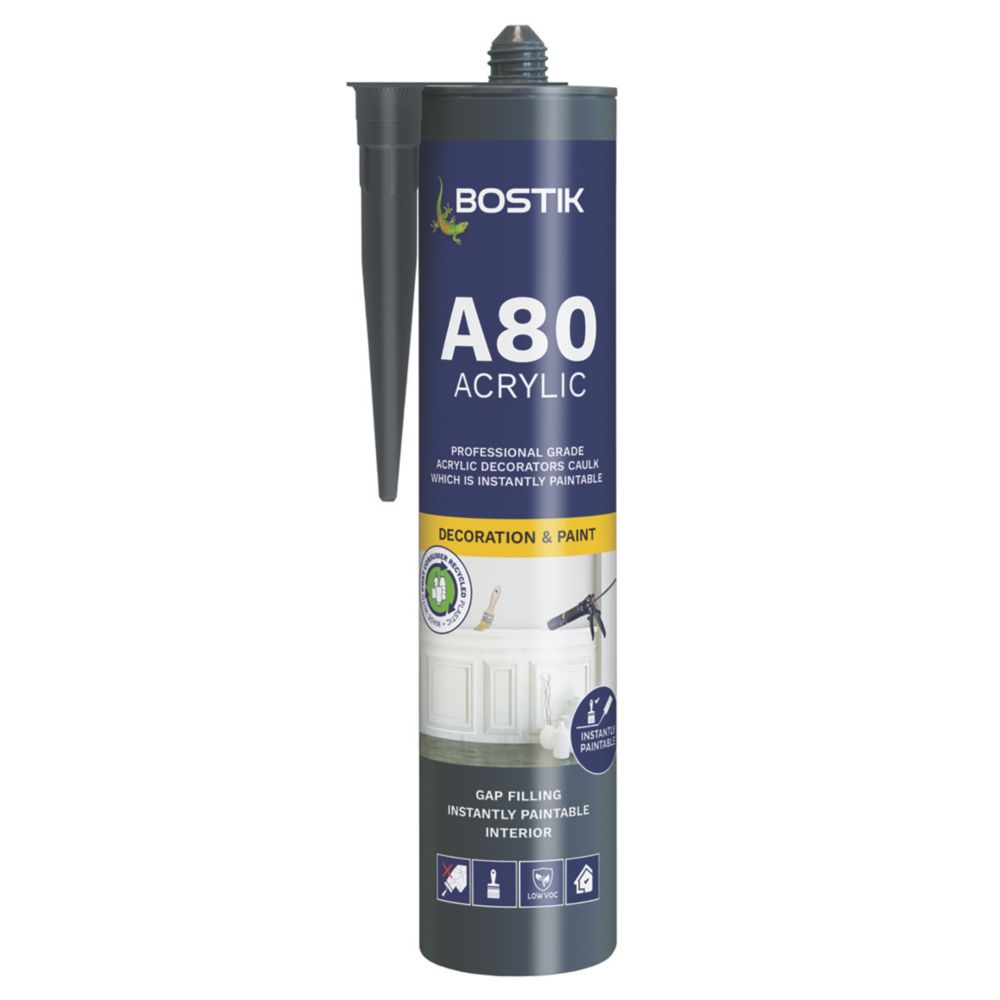 Bostik Acrylic Instantly Paintable Decorators Caulk White 310ml