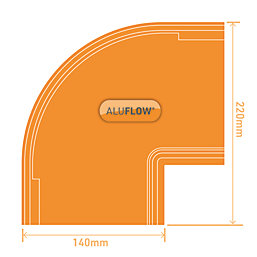 Aluflow  Aluminium 90° Half Round Internal Gutter Angle Black 115mm
