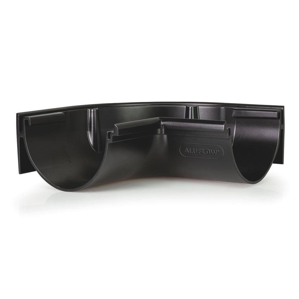 Aluflow Aluminium 90° Half Round Internal Gutter Angle Black 115mm