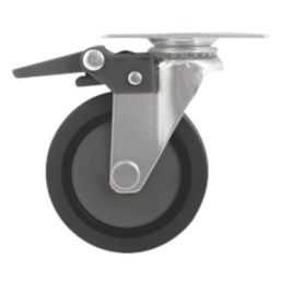 Essentials TPR Braked Swivel Castor 75mm Grey