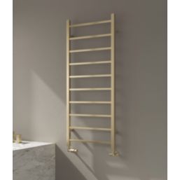 Reina 1200mm x 500mm 1170BTU Brass Flat Designer Towel Radiator