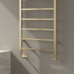 Reina 1200mm x 500mm 1170BTU Brass Flat Designer Towel Radiator