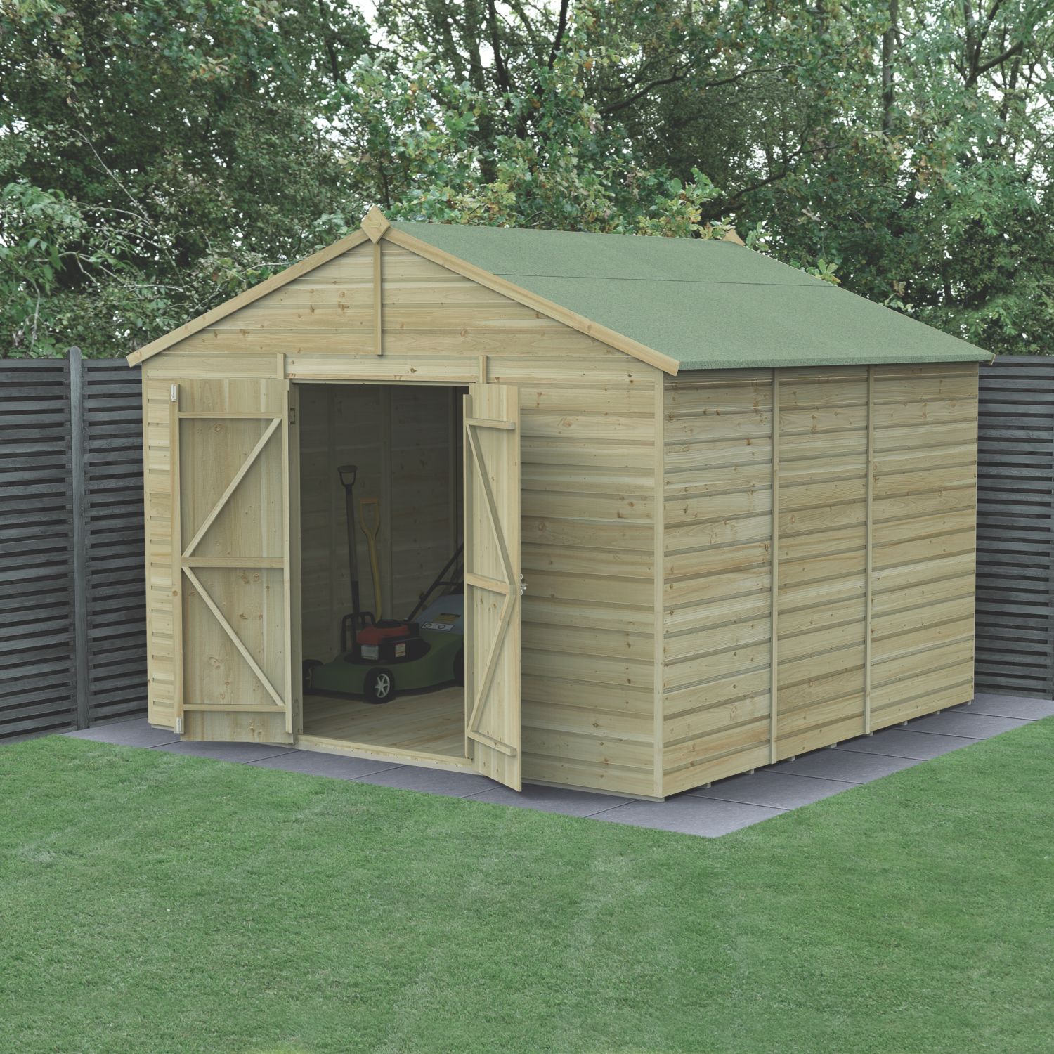 Forest Beckwood 10' x 9' 6" (Nominal) Apex Shiplap Timber Shed (756RF)