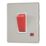 Contactum Lyric 45A 1-Gang DP Control Switch Brushed Steel with Neon with White Inserts