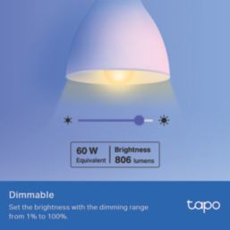 TP-Link Tapo ES GLS RGB & White LED Smart Light Bulb 8.3W 806lm
