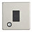 Contactum Lyric 13A Unswitched Fused Spur & Flex Outlet  Brushed Steel with Black Inserts